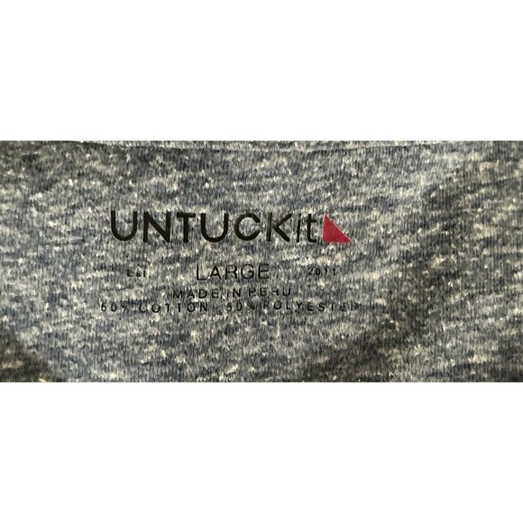 UNTUCKit Henley Heather Blue Long Sleeve Cotton Blend Size Large - Picture 7 of 7